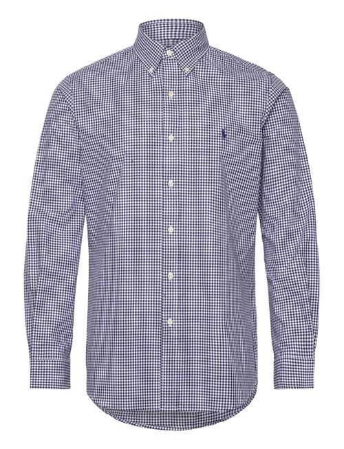 Custom Fit Gingham Stretch Poplin Shirt Polo Ralph Lauren Blue
