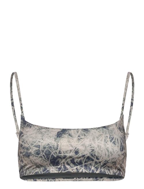 Printed Pull-Over Scoop Neck Bikini Top Weekday Beige