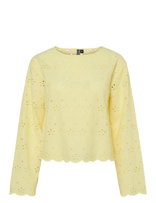 Pctarmorine Ls O-Neck Top Wvn Pieces Yellow