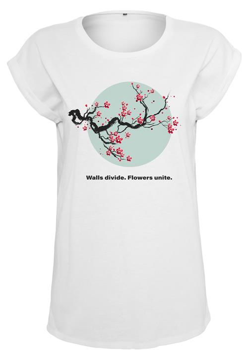Merchcode Shirts 'Flowers Unite'  røgblå / cranberry / sort / hvid
