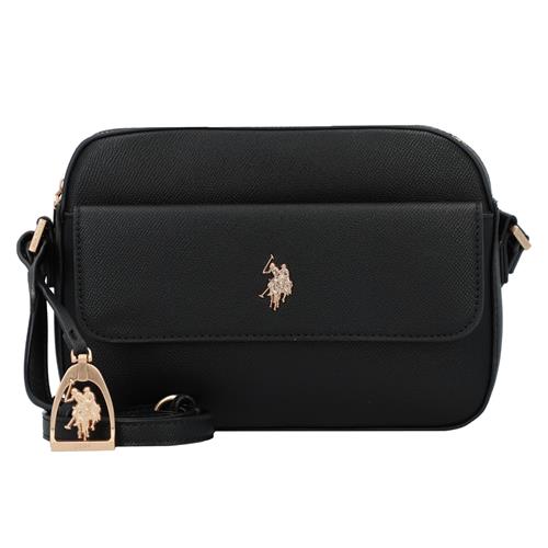 U.S. POLO ASSN. Skuldertaske 'Jones'  guld / sort