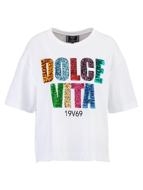 19V69 ITALIA Shirts ' Petonia Sequins'  blå / pink / sort / hvid