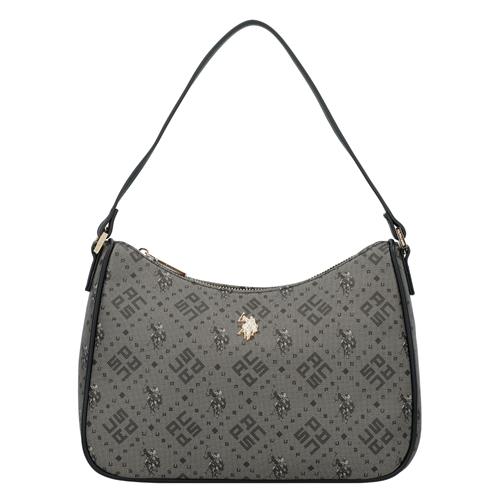 U.S. POLO ASSN. Skuldertaske 'New Hampton'  grå / sort