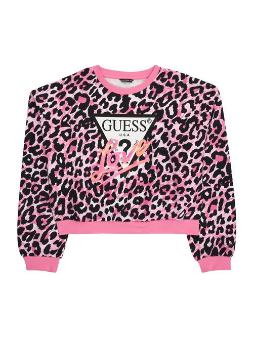 Se GUESS Sweatshirt  pink / lyserød / sort / hvid ved About You