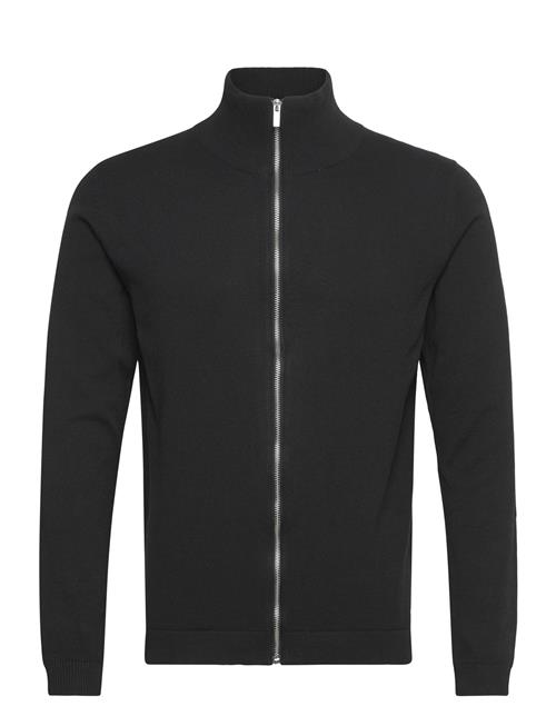 Se 100% Recycle Knit Full Zip Lindbergh Black ved Booztlet