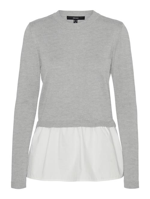 VERO MODA Pullover 'JOSE'  grå / hvid