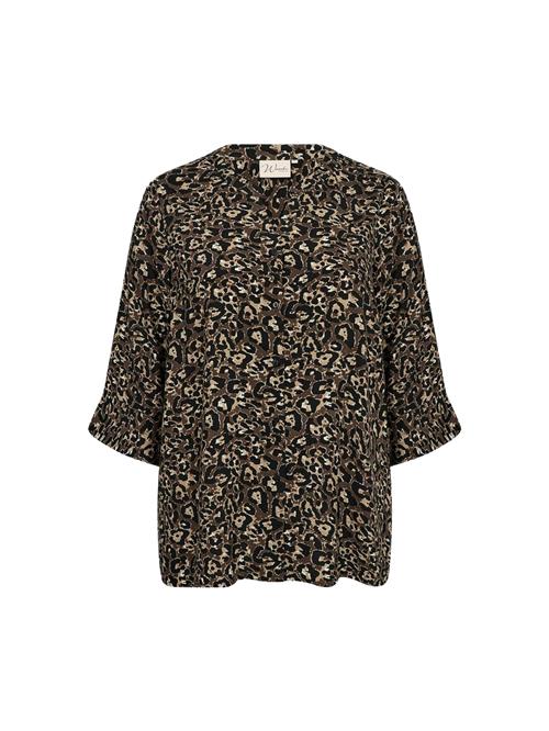Wasabi Concept Bluse 'Melina'  beige / mørkebrun