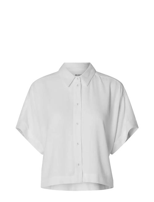 Slfviva Ss Cropped Sun Shirt Noos Selected Femme White