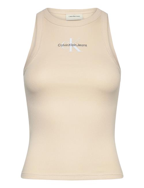 Monologo Rib Tank Top Calvin Klein Jeans Beige