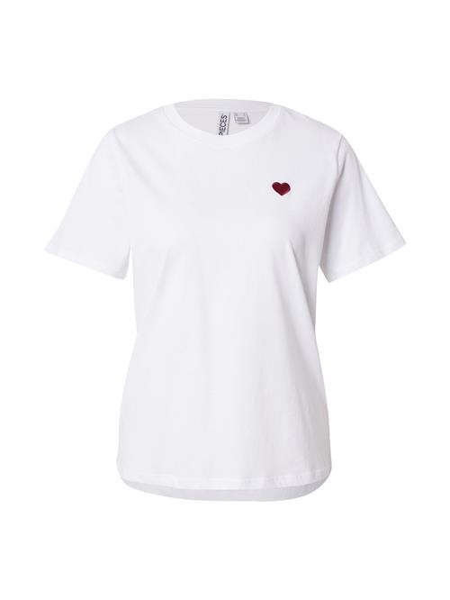 PIECES Shirts 'PCRIA'  mørkerød / hvid