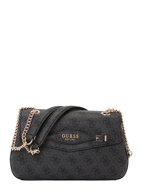 GUESS Skuldertaske 'KATYA CONVERTIBLE XBODY FLAP'  mørkegrå / sort