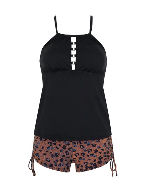 OLYMPIA Tankini  blå / brun / gammelrosa / sort
