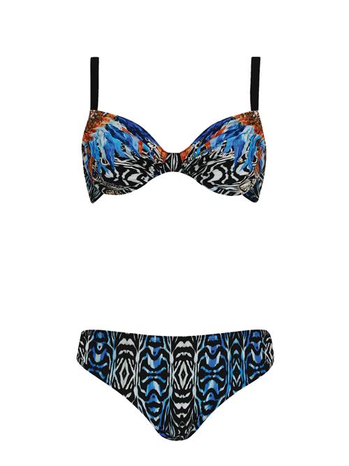 SUNFLAIR Bikini  blå / orangerød / sort / hvid