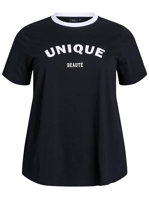 Zizzi Shirts 'Voline'  sort / hvid