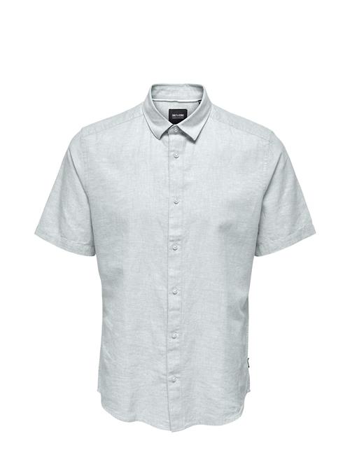 Onscaiden Life Ss Solid Linen Shirt Noos ONLY & SONS Blue