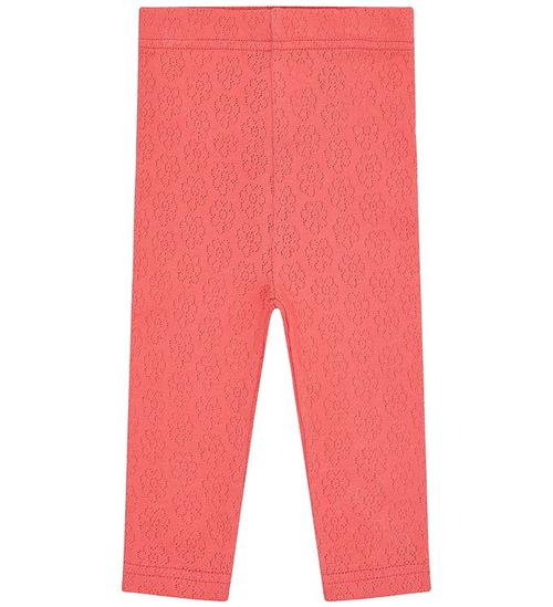 Hust and Claire Leggings - Lisa Pointelle Flower - Wild Coral