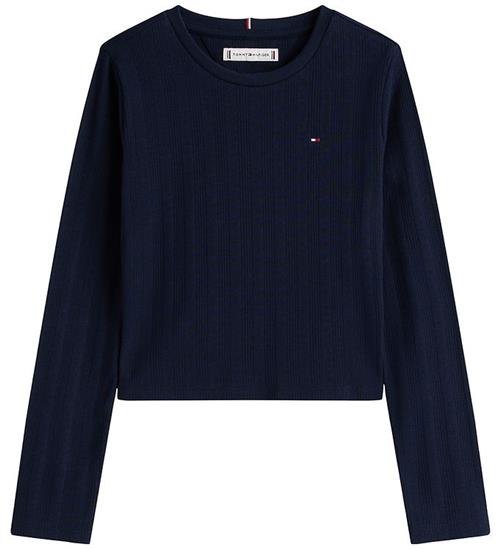 Tommy Hilfiger Bluse - Pointelle - Dark Night Navy