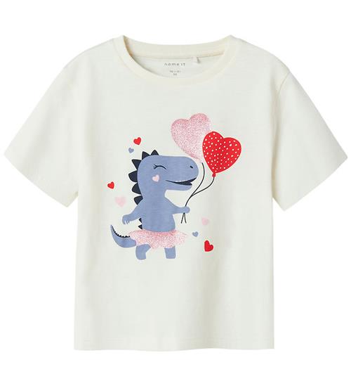 Name It T-shirt - NmfKatinka - Coconut Milk m. Glitter