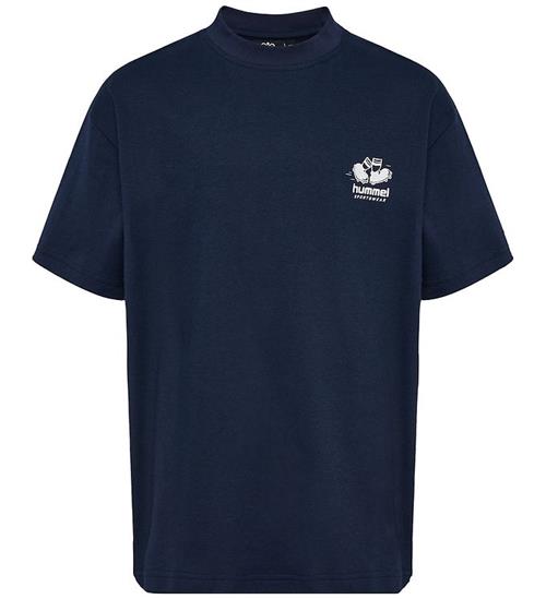 Hummel T-shirt - hmlLoose - Dark Sapphire m. Print