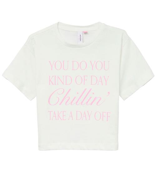 Vero Moda Girl T-shirt - Cropped - VmKatrine - Snow White/Chilli