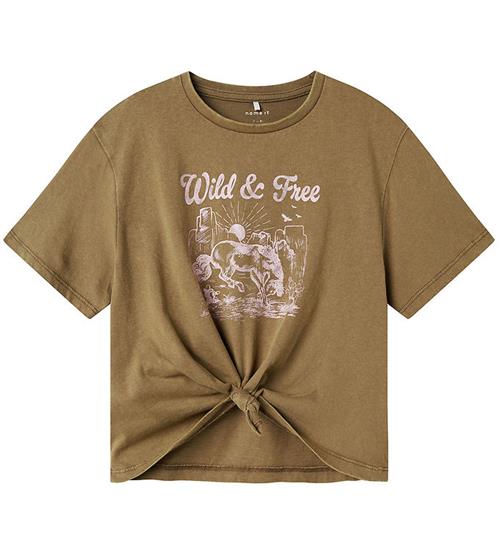 Name it T-shirt - NkfHolyr - Walnut m. Print