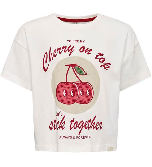 Kids Only T-shirt - KogCharlotte Life - Cloud Dancer/Happy