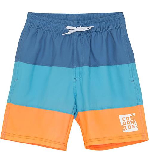 Color Kids Badeshorts - Colorblock - River Blue