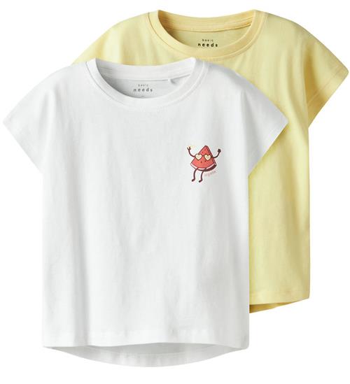 Name it T-shirt - 2-Pak - NmfVarutti - Lemon Meringue/Bright Wh