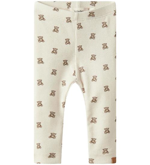 Lil' Atelier Leggings - Rib - NbnGavo - Turtledove/Teddy Bear