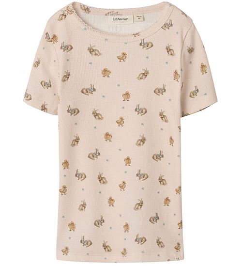 Lil' Atelier T-shirt - Rib - NmfLavo - AOP - Morganite