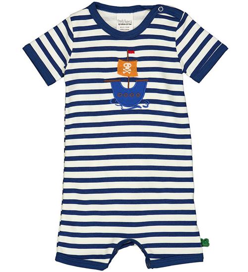Freds World Sommerdragt - Stripe applique - Almond/ Navy