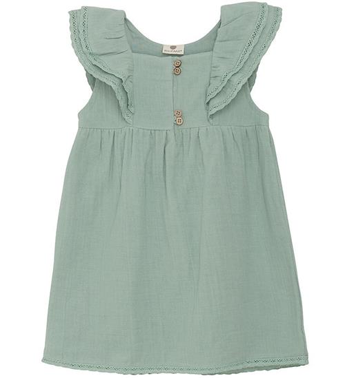 En Fant Kjole - Musselin - Jadeite m. Blonder