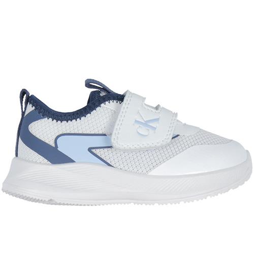 Calvin Klein Sko - Low Cut Velcro - Hvid/Lyseblå