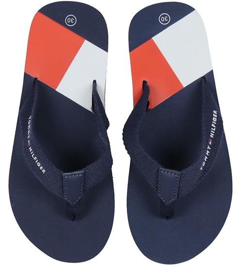 Tommy Hilfiger Klipklapper - Flag Print - Blå