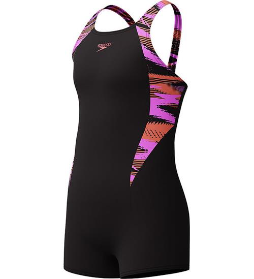 Speedo Badedragt - HyperBoom Splice - Sort m. Lilla