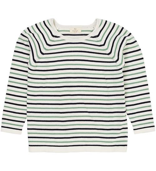Copenhagen Colors Bluse - Strik - Cream Navy/Green Comb