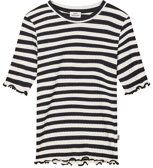 Mads Nørgaard T-shirt - Rib - Tuviana - Black/Vanilla Ice