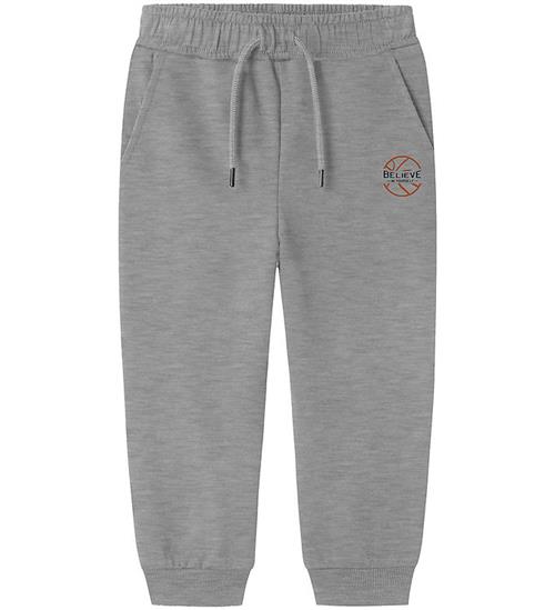 Name It Sweatpants - NmmBertillo - Light Grey Melange m. Print