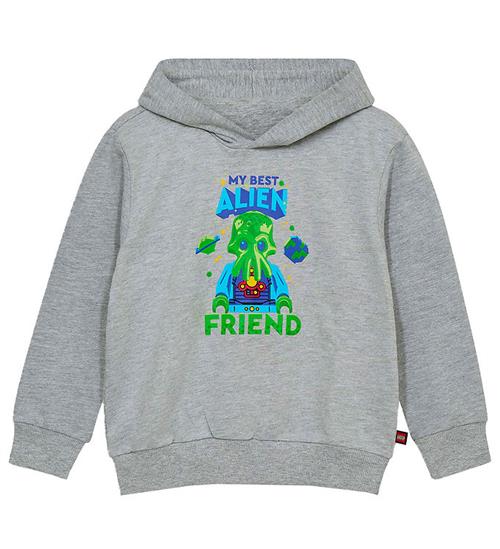 LEGOÂ® Wear Hættetrøje - LWSaku - Gråmeleret m. Alien