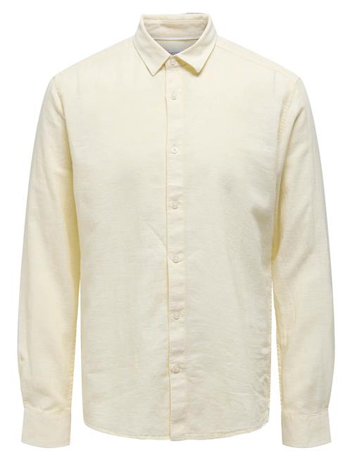 Onscaiden Life Ls Solid Linen Shirt Noos ONLY & SONS White