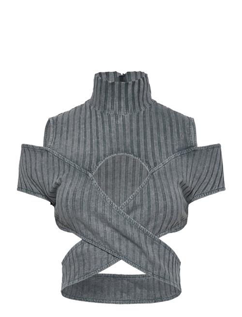 Jersey Rib Off-Shoulder Top HAN Kjøbenhavn Grey
