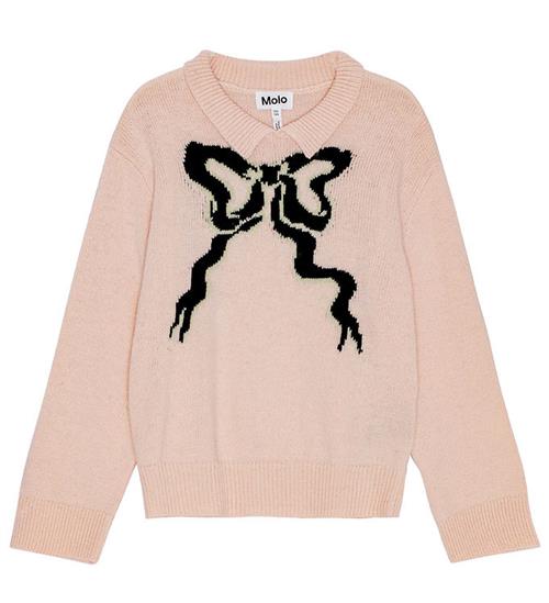 Molo Bluse - Strik - Uld/Akryl - Gerd - Petal Blush m. Sløjfe