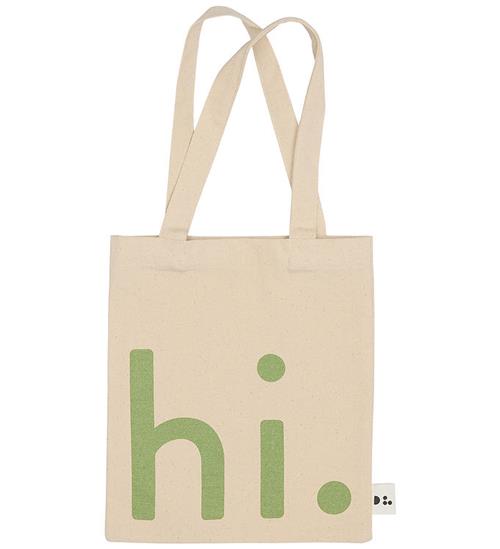 Design Letters Shopper - Lille - Hi - Natur/Grøn
