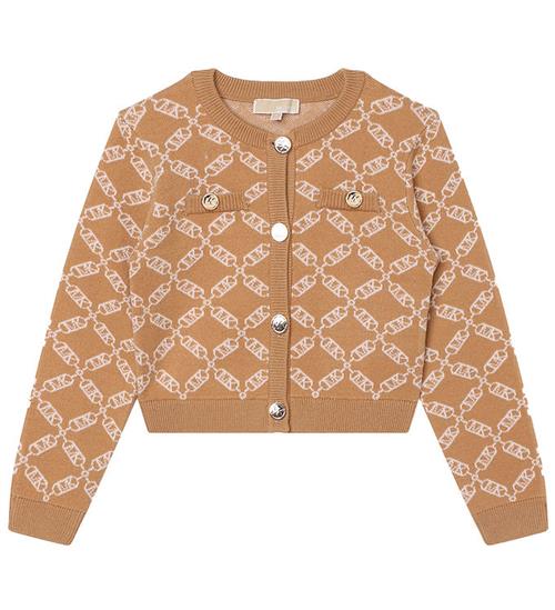 Michael Kors Cardigan - Cropped - Strik - Dark Stone/Hvid m. Møn