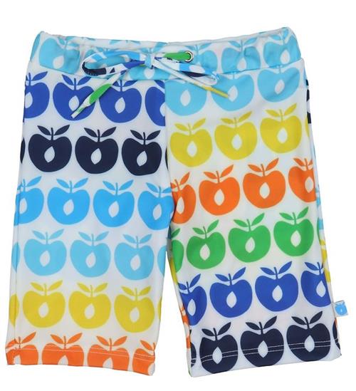 Småfolk Badebukser m. Retro Apples - UV50+ - Blue Atoll