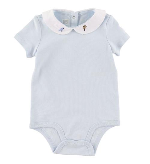 Polo Ralph Lauren Body k/æ - Baby Collection - Lyseblå m. Fugl