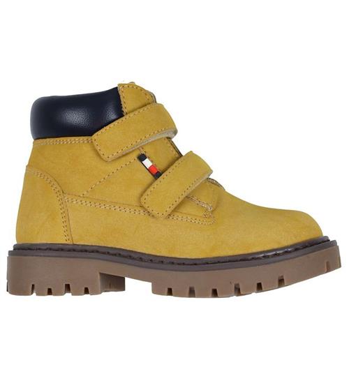 Tommy Hilfiger Støvler - Velcro Bootie - Ocher/Blue