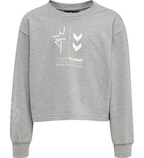 Hummel Sweatshirt - HmlPrima Bee - Cropped - Gråmeleret