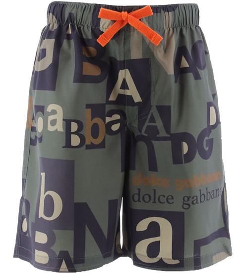 Dolce & Gabbana Badeshorts - Reborn To Live - Armygrøn m. Print