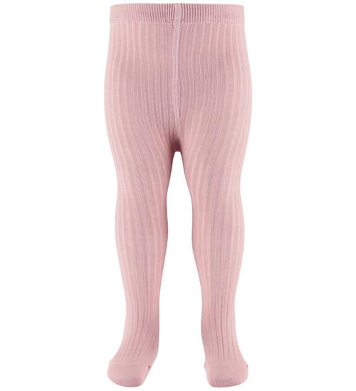 Melton Strømpebukser - Rib - Støvet Rosa